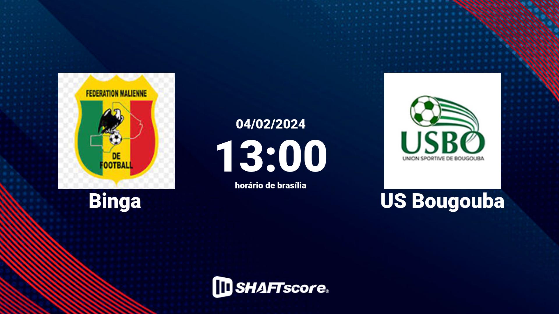 Estatísticas do jogo Binga vs US Bougouba 04.02 13:00