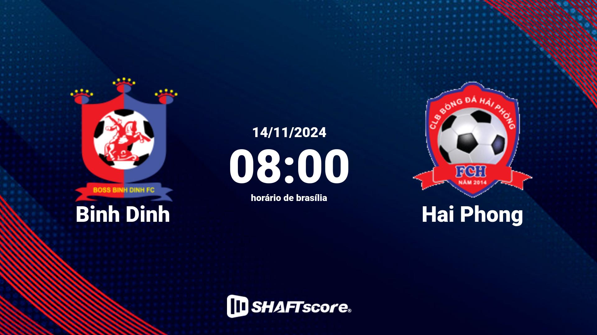 Estatísticas do jogo Binh Dinh vs Hai Phong 14.11 08:00