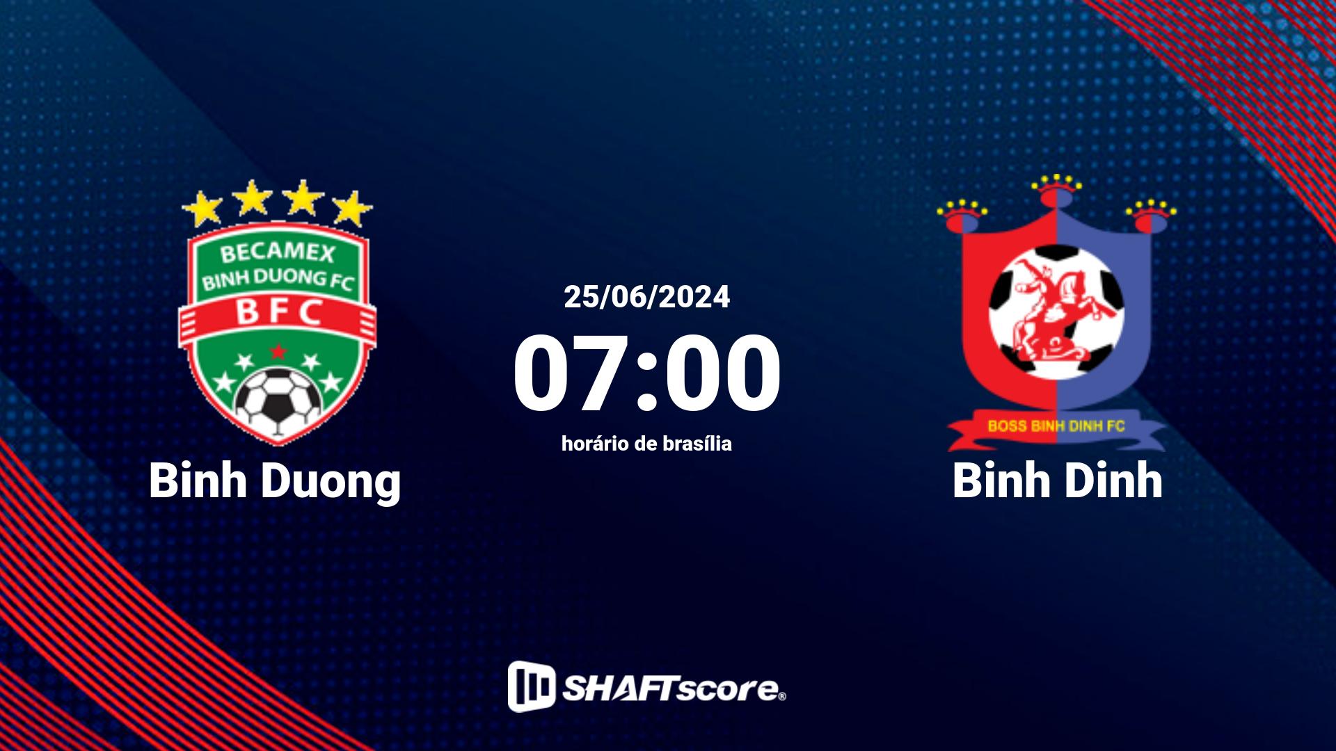 Estatísticas do jogo Binh Duong vs Binh Dinh 25.06 07:00