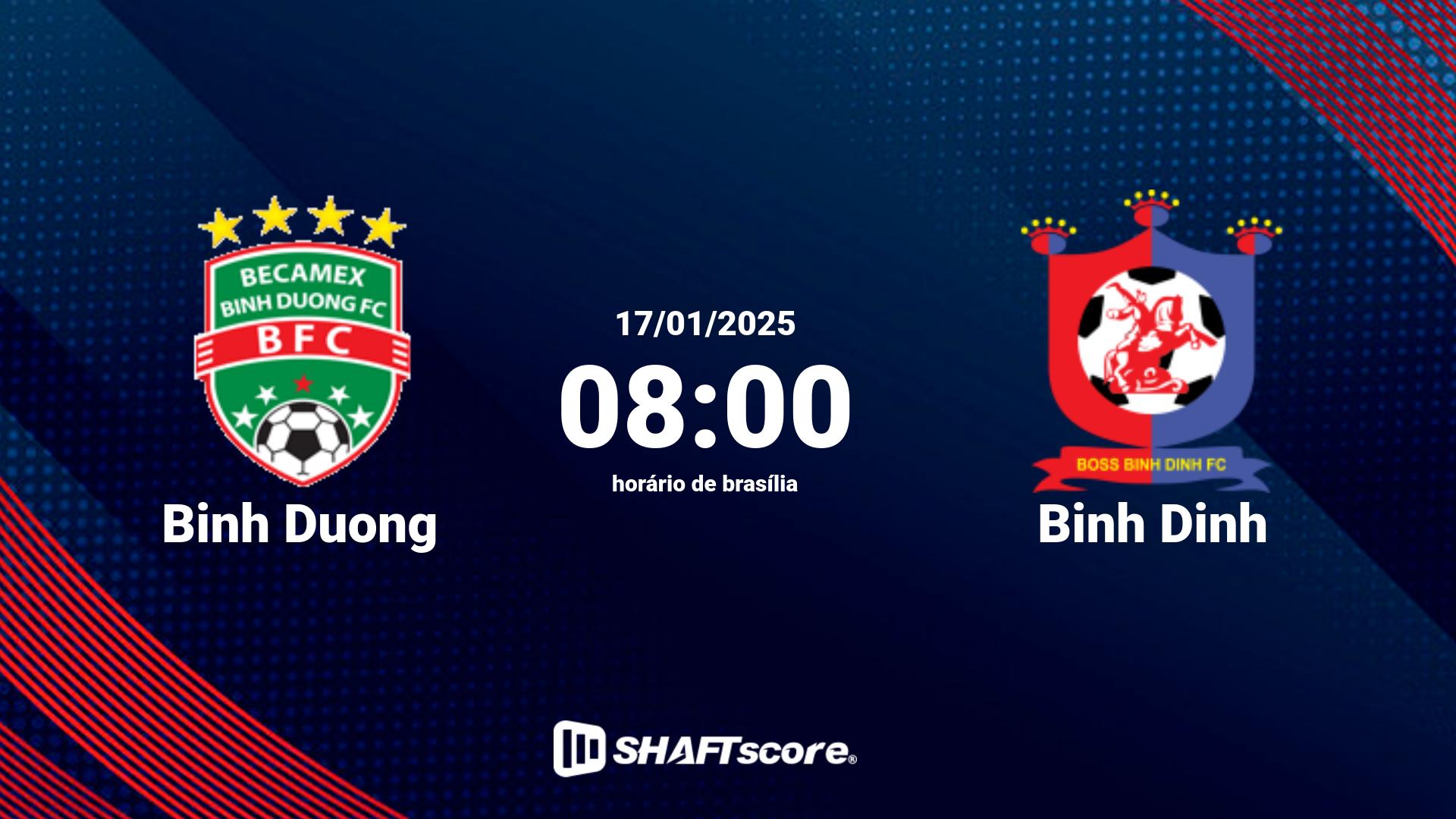 Estatísticas do jogo Binh Duong vs Binh Dinh 17.01 08:00