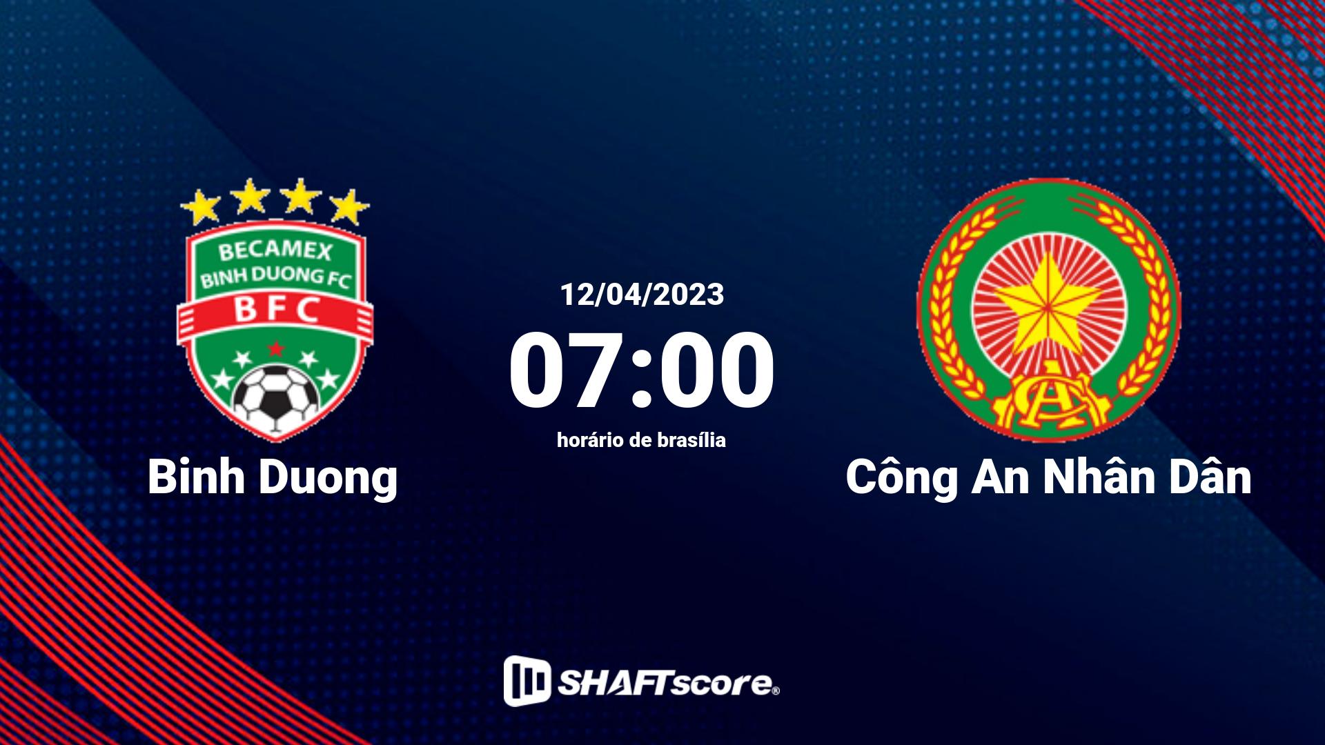 Estatísticas do jogo Binh Duong vs Công An Nhân Dân 12.04 07:00