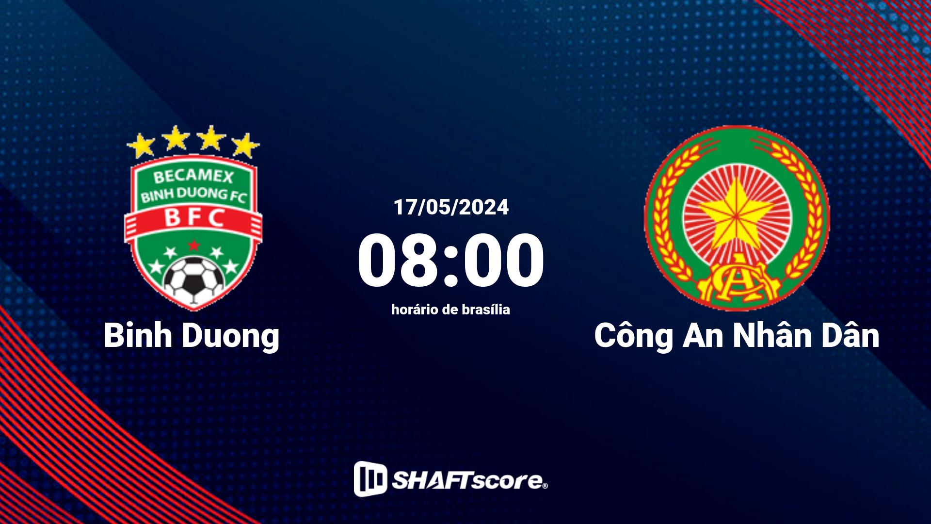 Estatísticas do jogo Binh Duong vs Công An Nhân Dân 17.05 08:00