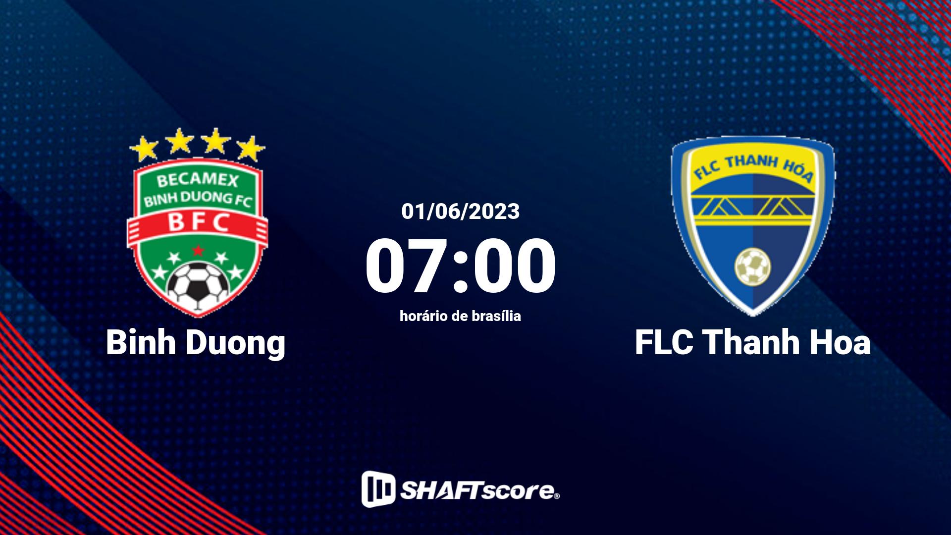 Estatísticas do jogo Binh Duong vs FLC Thanh Hoa 01.06 07:00