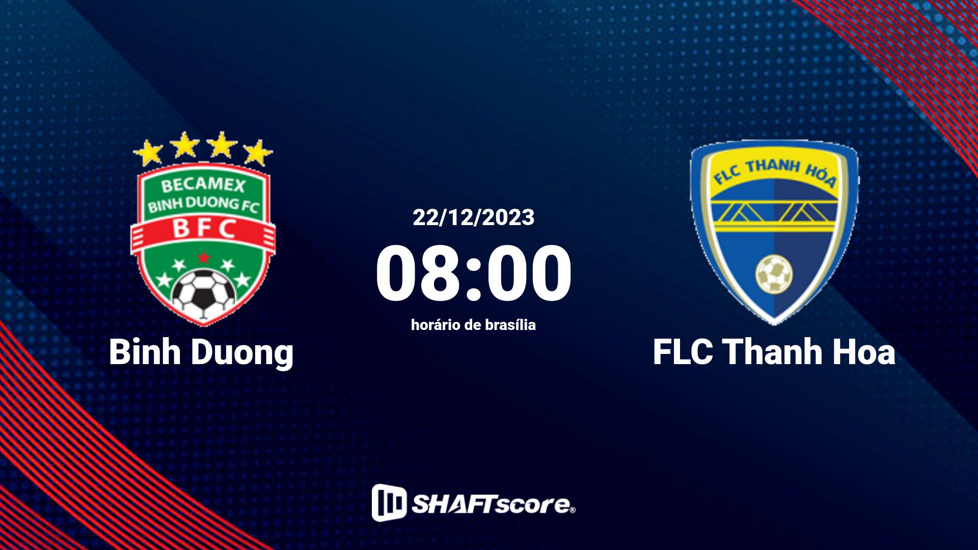 Estatísticas do jogo Binh Duong vs FLC Thanh Hoa 22.12 08:00