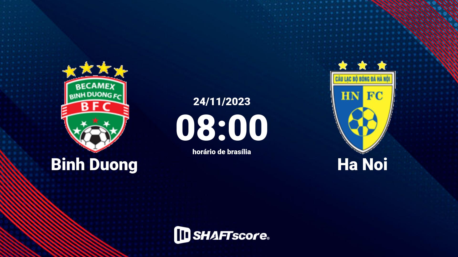 Estatísticas do jogo Binh Duong vs Ha Noi 24.11 08:00