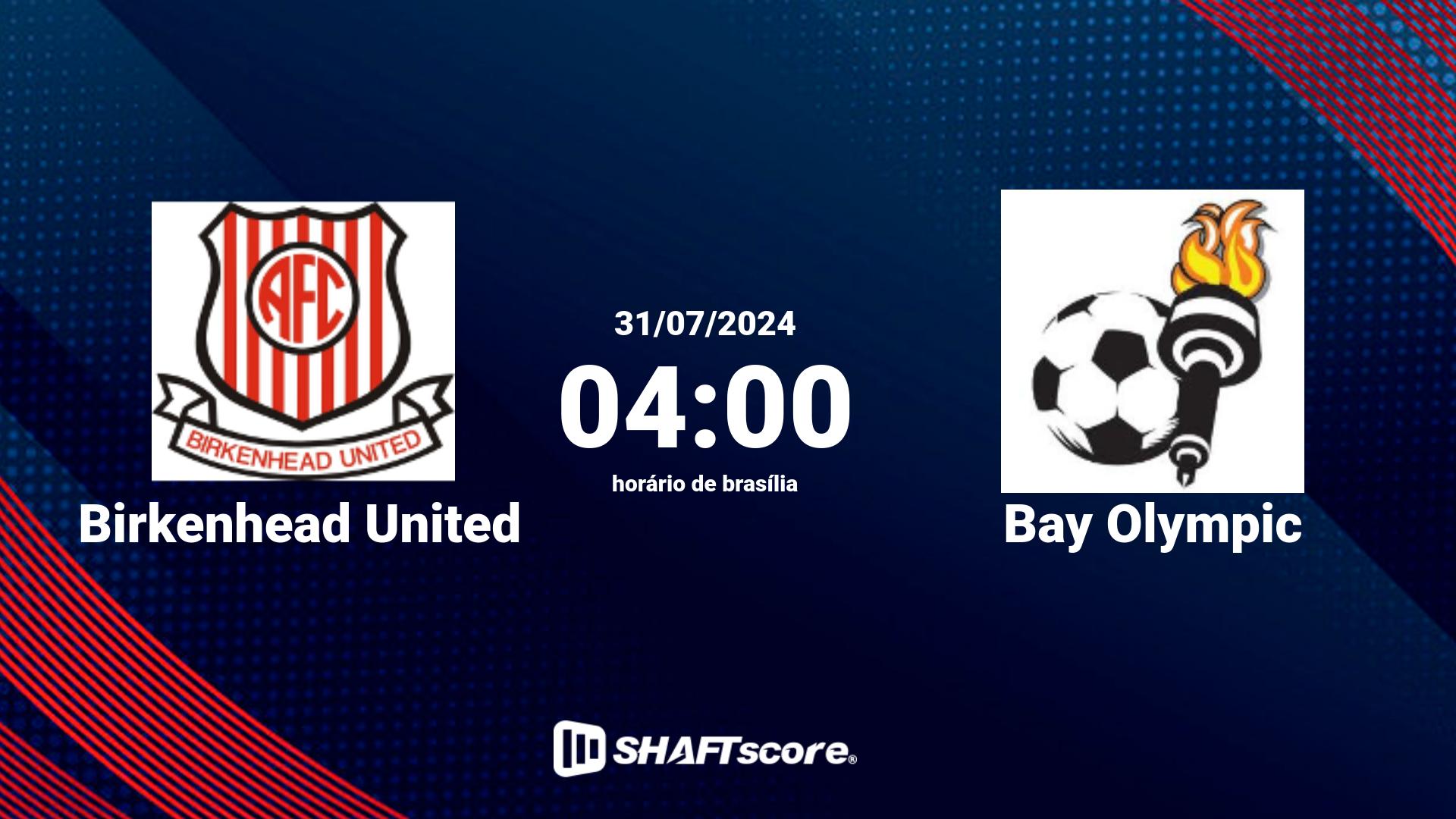 Estatísticas do jogo Birkenhead United vs Bay Olympic 31.07 04:00