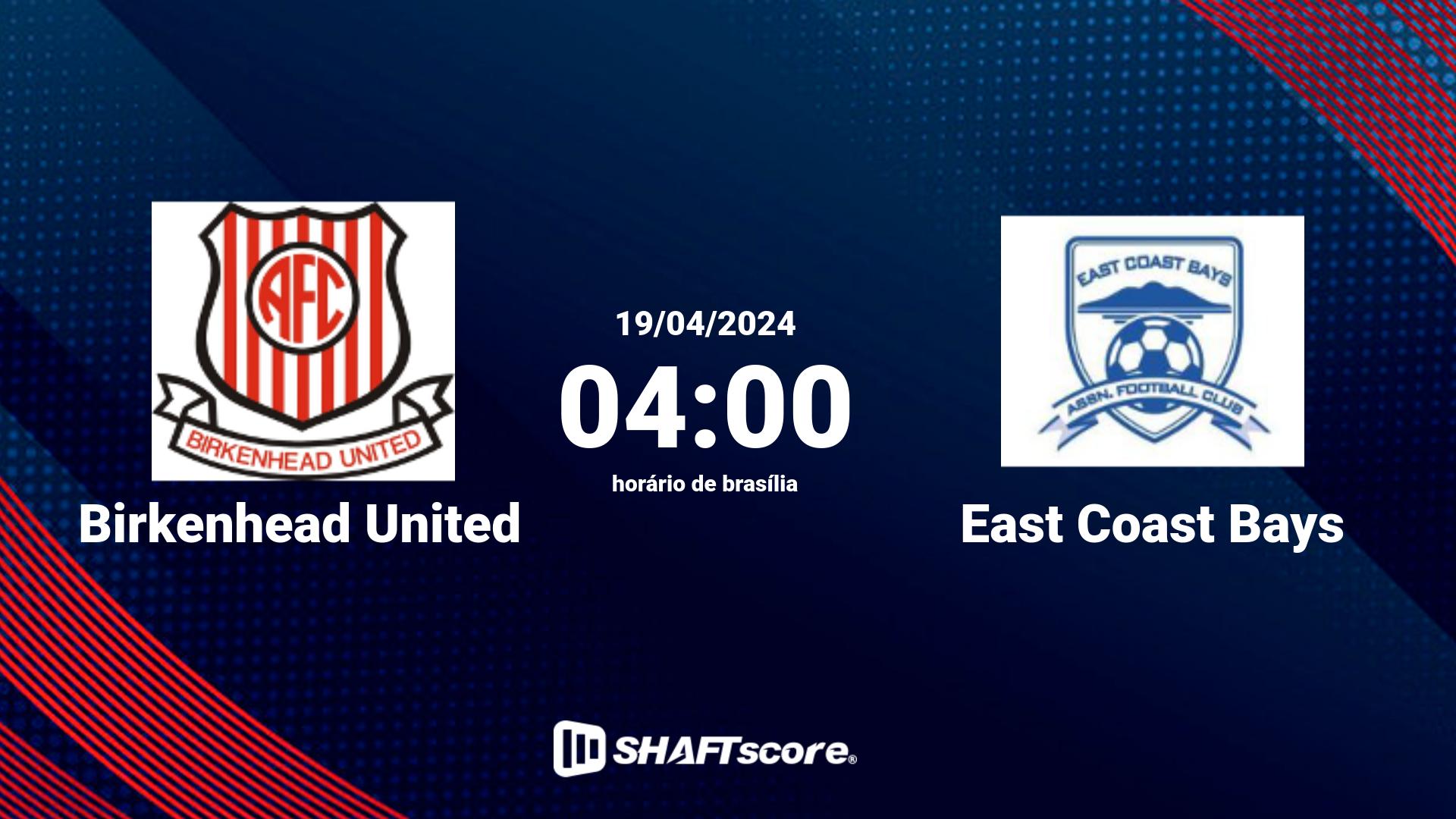 Estatísticas do jogo Birkenhead United vs East Coast Bays 19.04 04:00