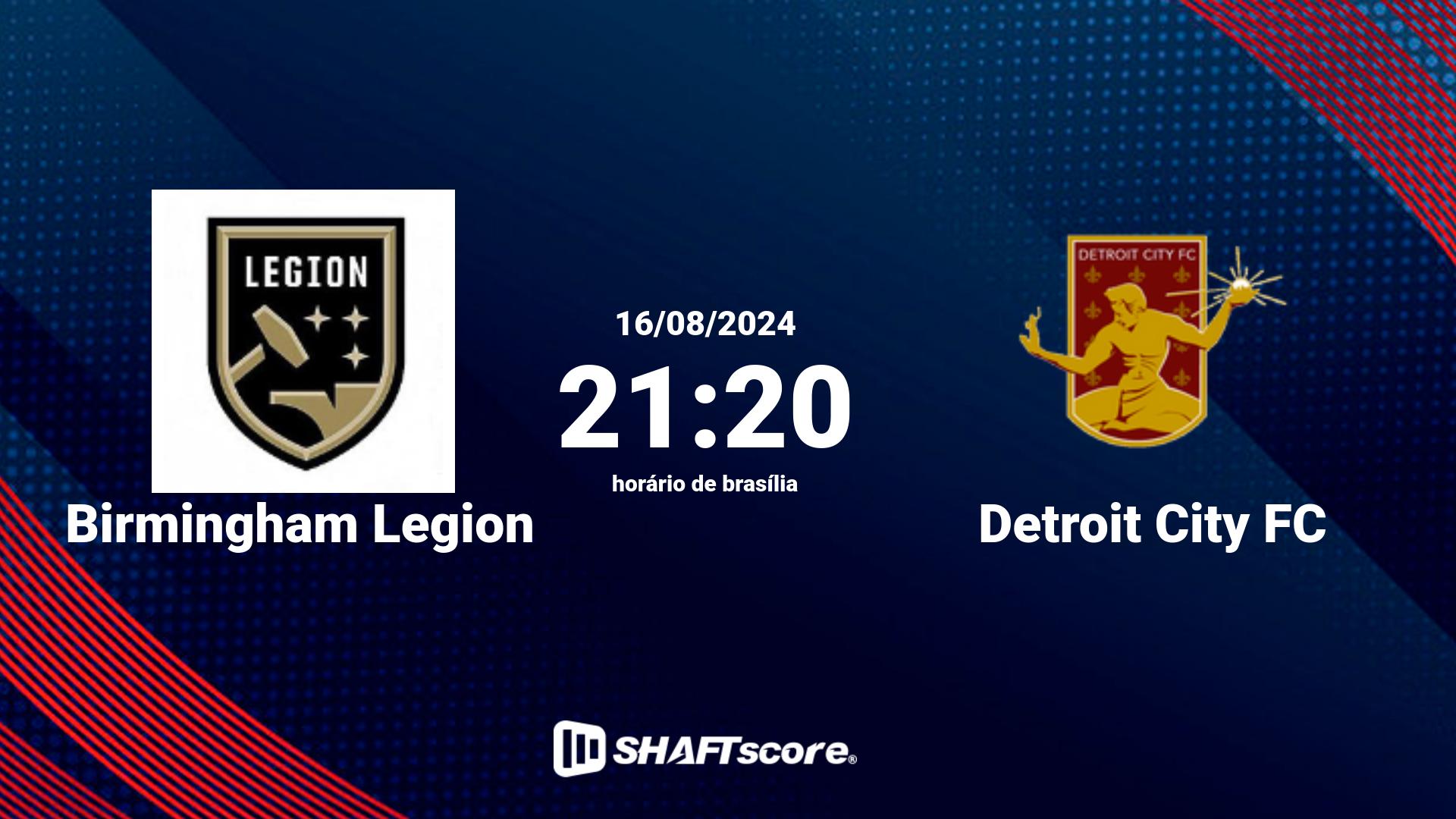 Estatísticas do jogo Birmingham Legion vs Detroit City FC 16.08 21:20