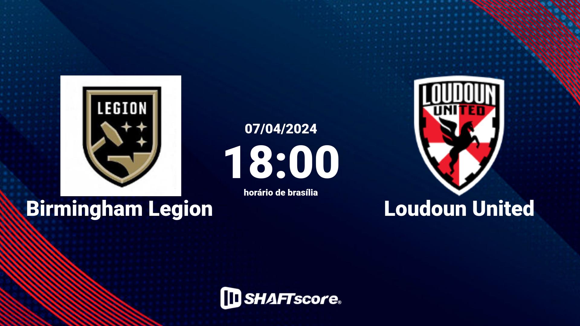 Estatísticas do jogo Birmingham Legion vs Loudoun United 07.04 18:00