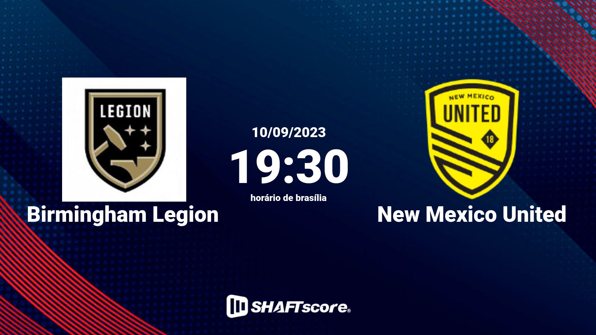 Estatísticas do jogo Birmingham Legion vs New Mexico United 10.09 19:30