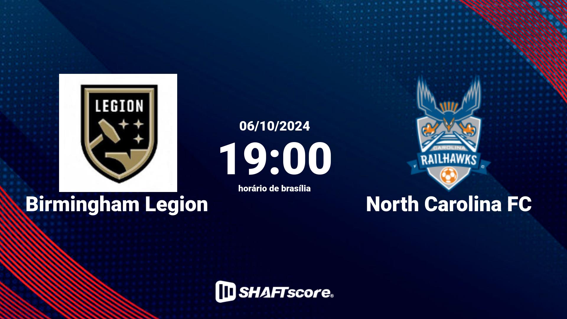 Estatísticas do jogo Birmingham Legion vs North Carolina FC 06.10 19:00