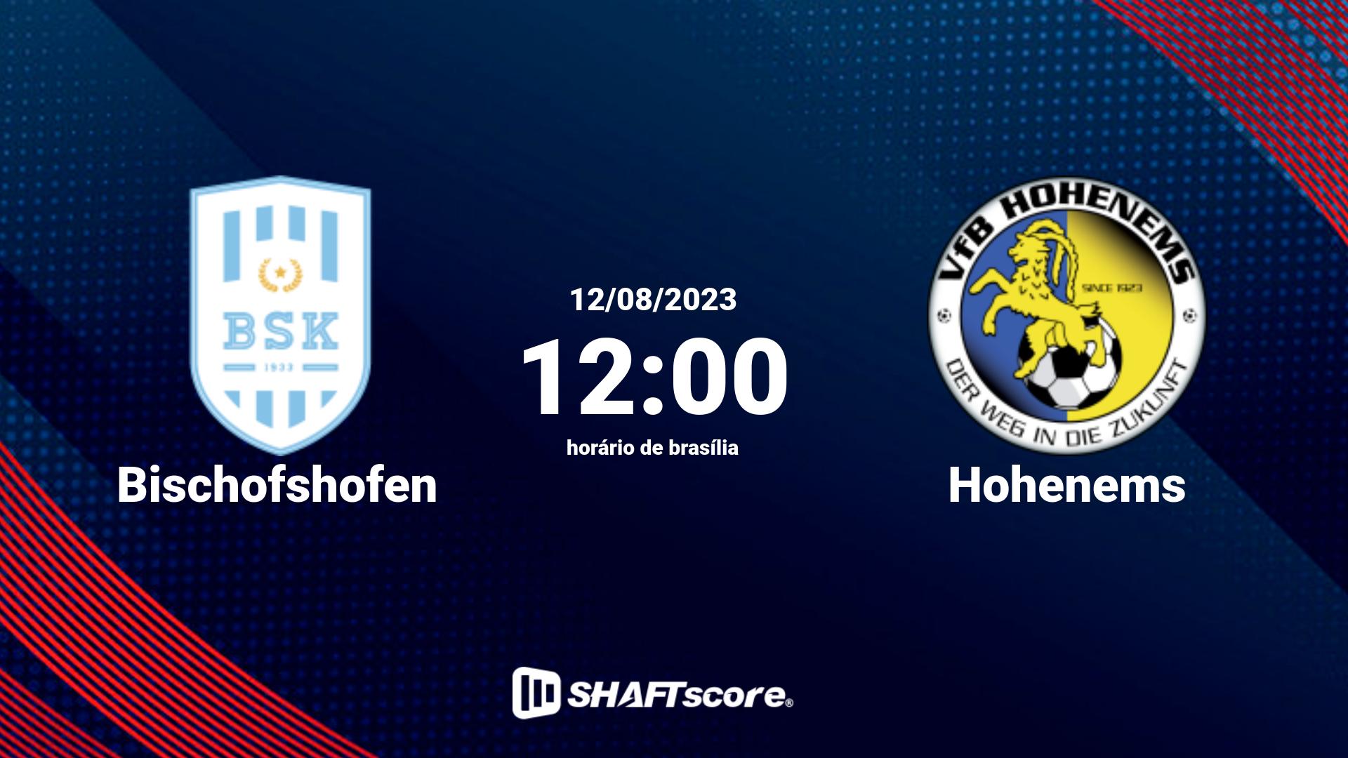 Estatísticas do jogo Bischofshofen vs Hohenems 12.08 12:00