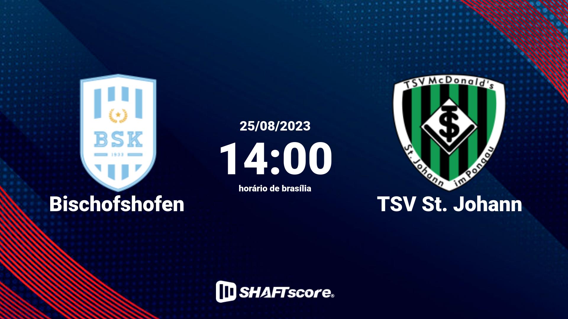 Estatísticas do jogo Bischofshofen vs TSV St. Johann 25.08 14:00