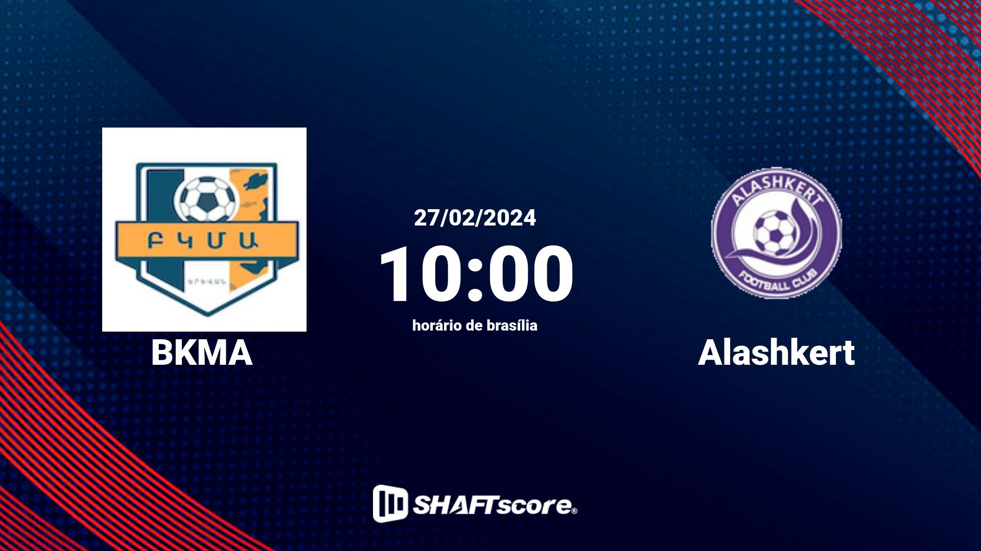 Estatísticas do jogo BKMA vs Alashkert 27.02 10:00