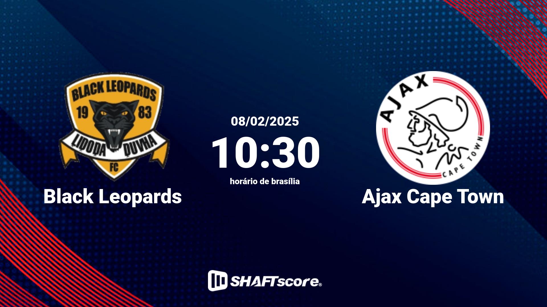 Estatísticas do jogo Black Leopards vs Ajax Cape Town 08.02 10:30