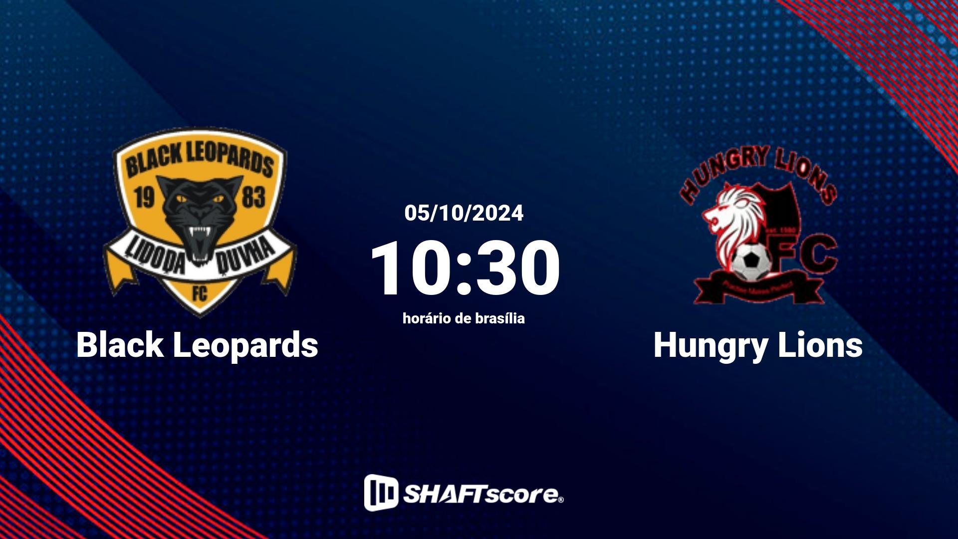 Estatísticas do jogo Black Leopards vs Hungry Lions 05.10 10:30