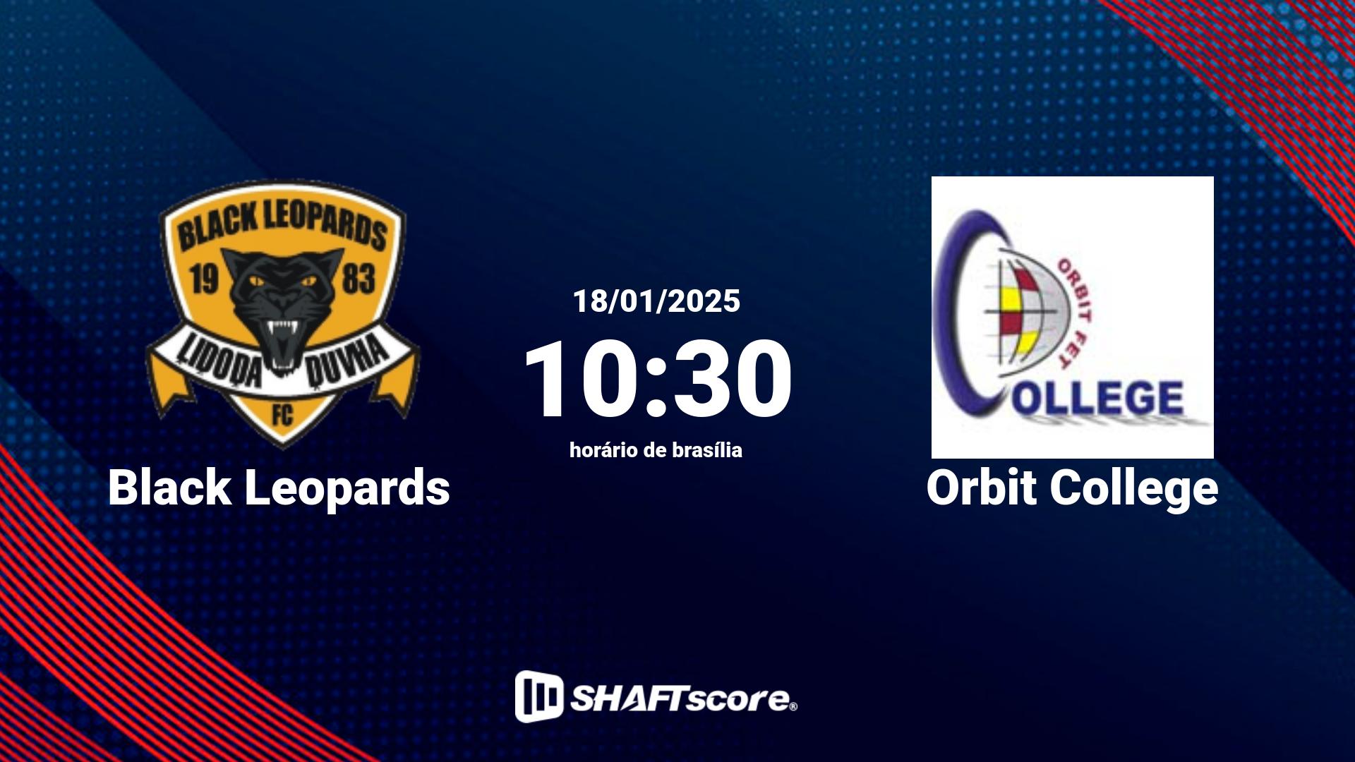 Estatísticas do jogo Black Leopards vs Orbit College 18.01 10:30