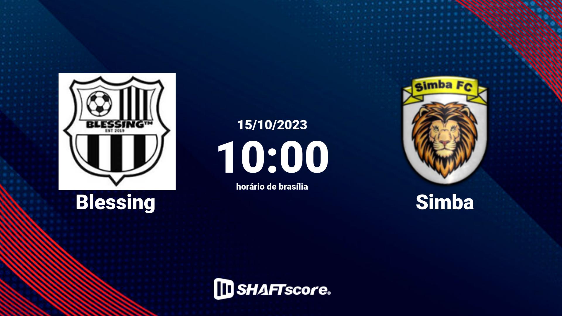 Estatísticas do jogo Blessing vs Simba 15.10 10:00