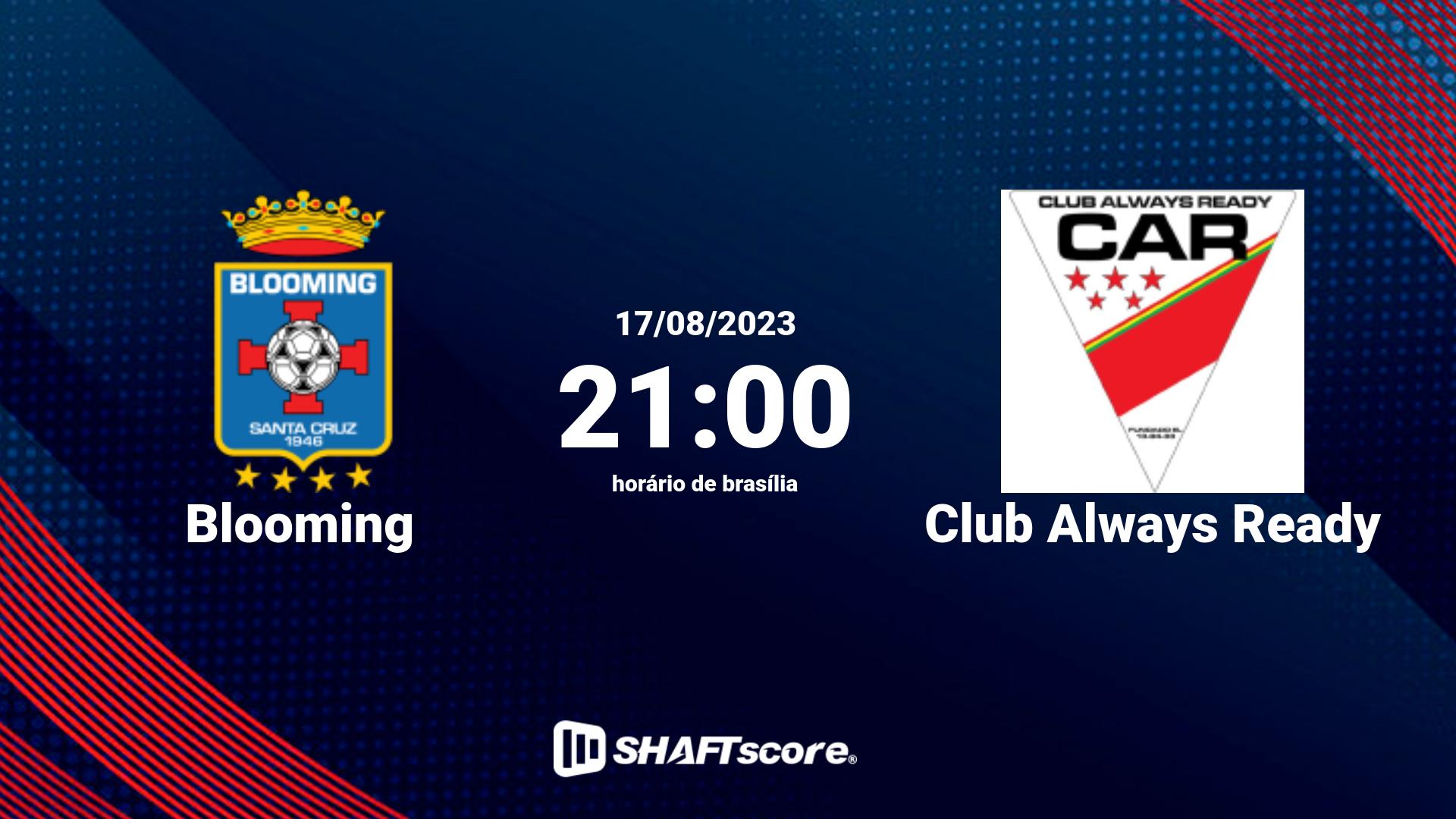 Estatísticas do jogo Blooming vs Club Always Ready 17.08 21:00