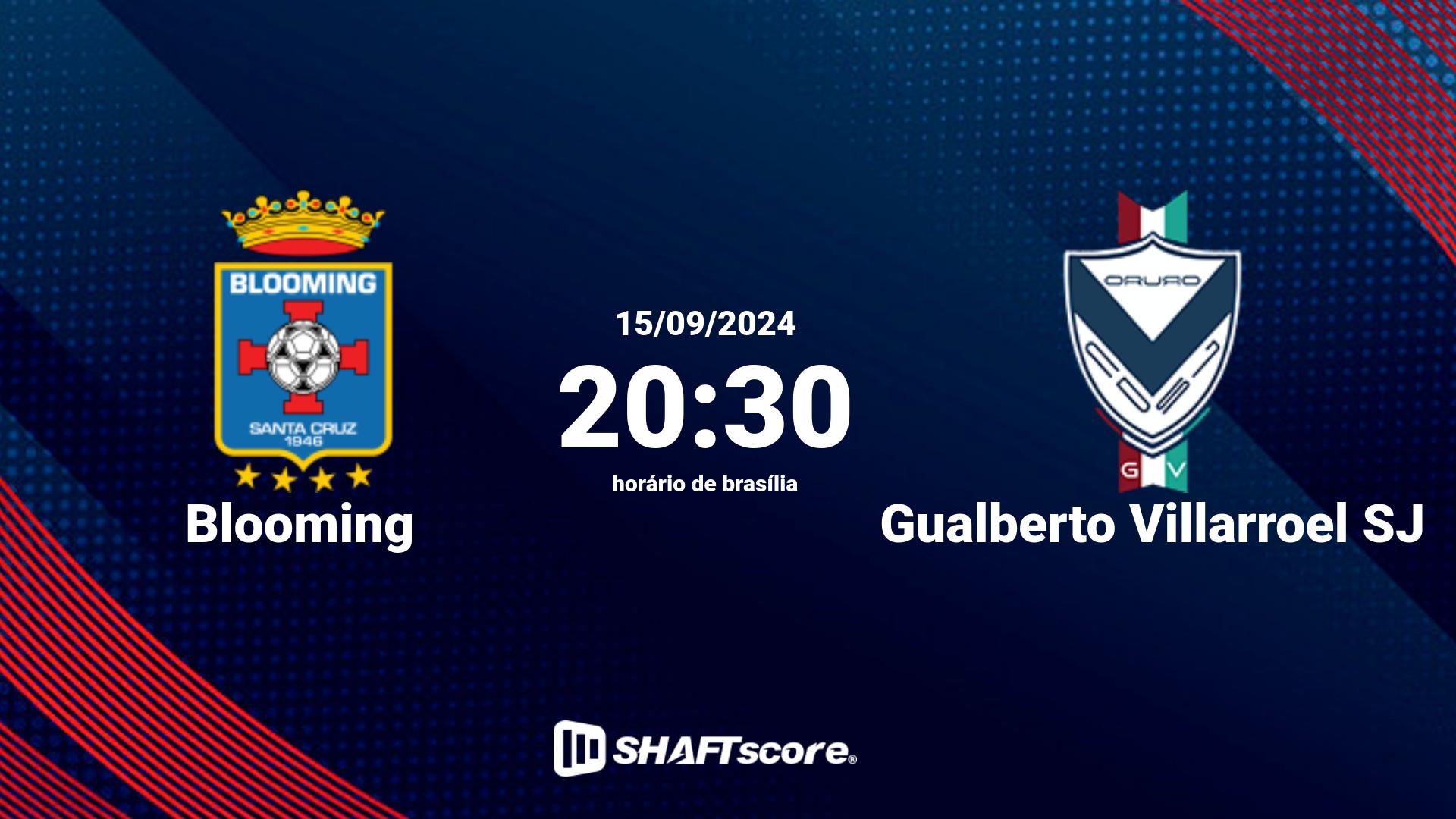 Estatísticas do jogo Blooming vs Gualberto Villarroel SJ 15.09 20:30