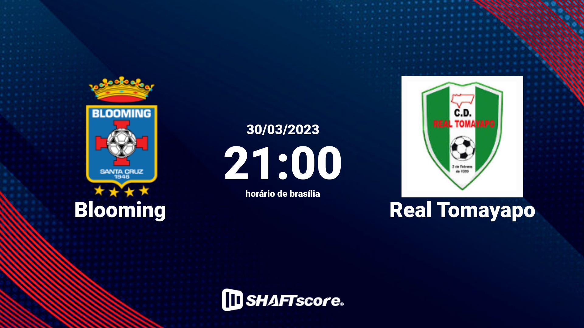 Estatísticas do jogo Blooming vs Real Tomayapo 30.03 21:00