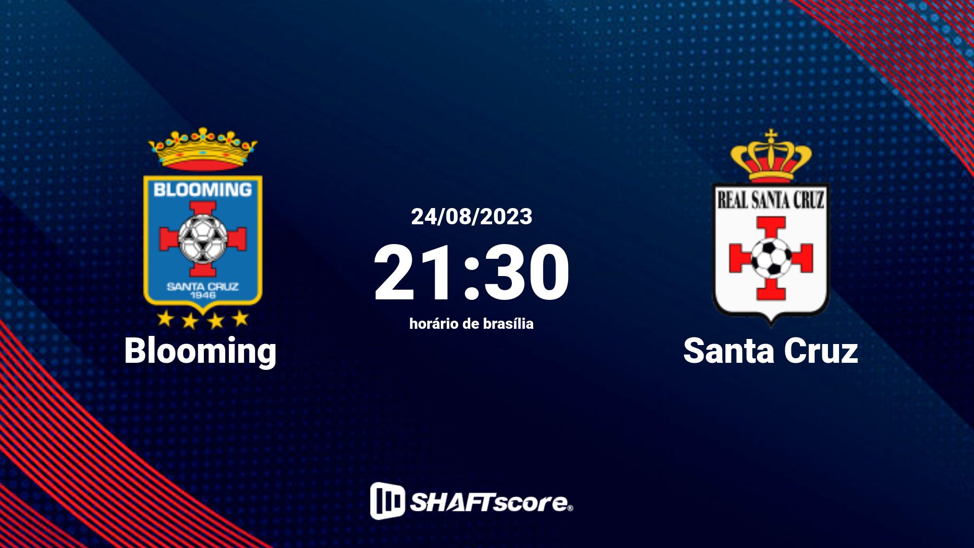 Estatísticas do jogo Blooming vs Santa Cruz 24.08 21:30