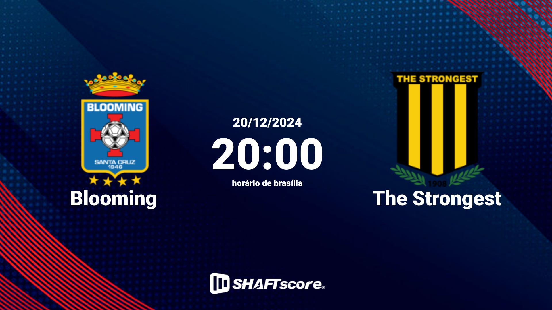 Estatísticas do jogo Blooming vs The Strongest 20.12 20:00