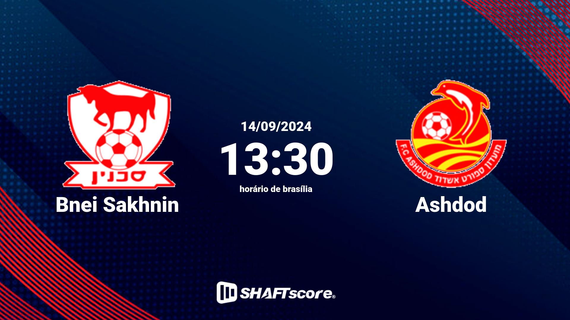 Estatísticas do jogo Bnei Sakhnin vs Ashdod 14.09 13:30