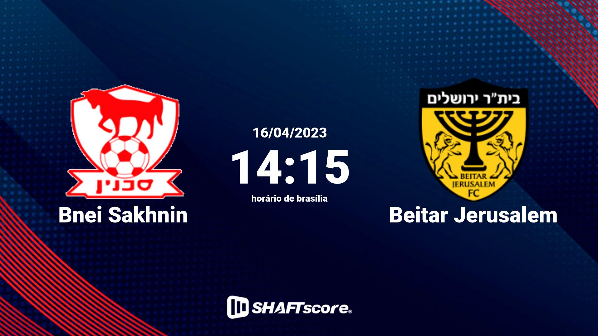 Estatísticas do jogo Bnei Sakhnin vs Beitar Jerusalem 16.04 14:15