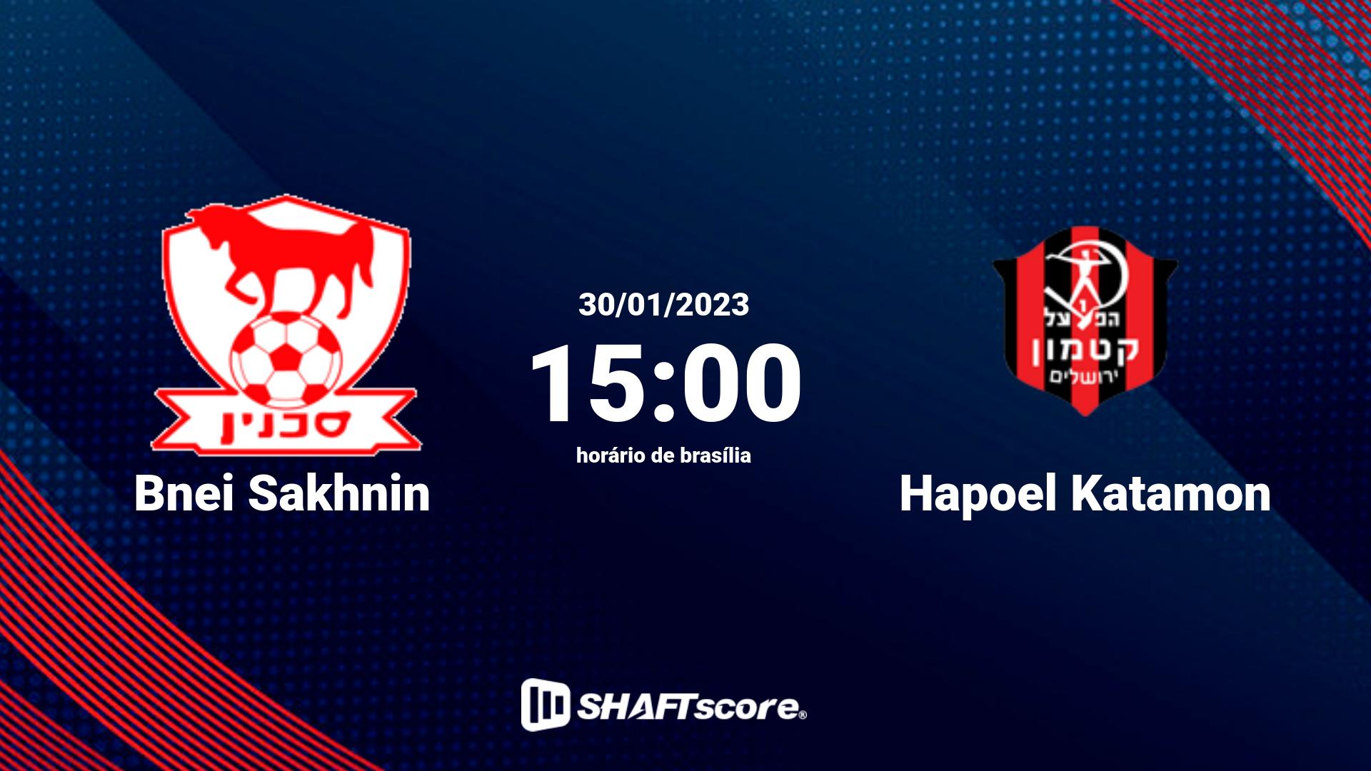 Estatísticas do jogo Bnei Sakhnin vs Hapoel Katamon 30.01 15:00