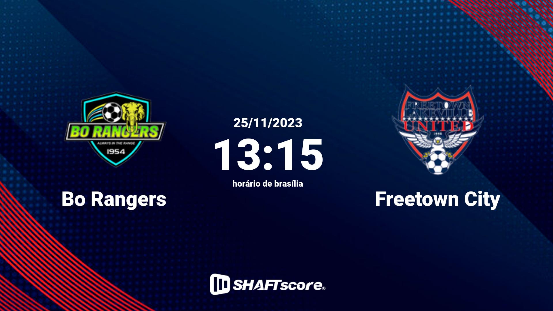 Estatísticas do jogo Bo Rangers vs Freetown City 25.11 13:15