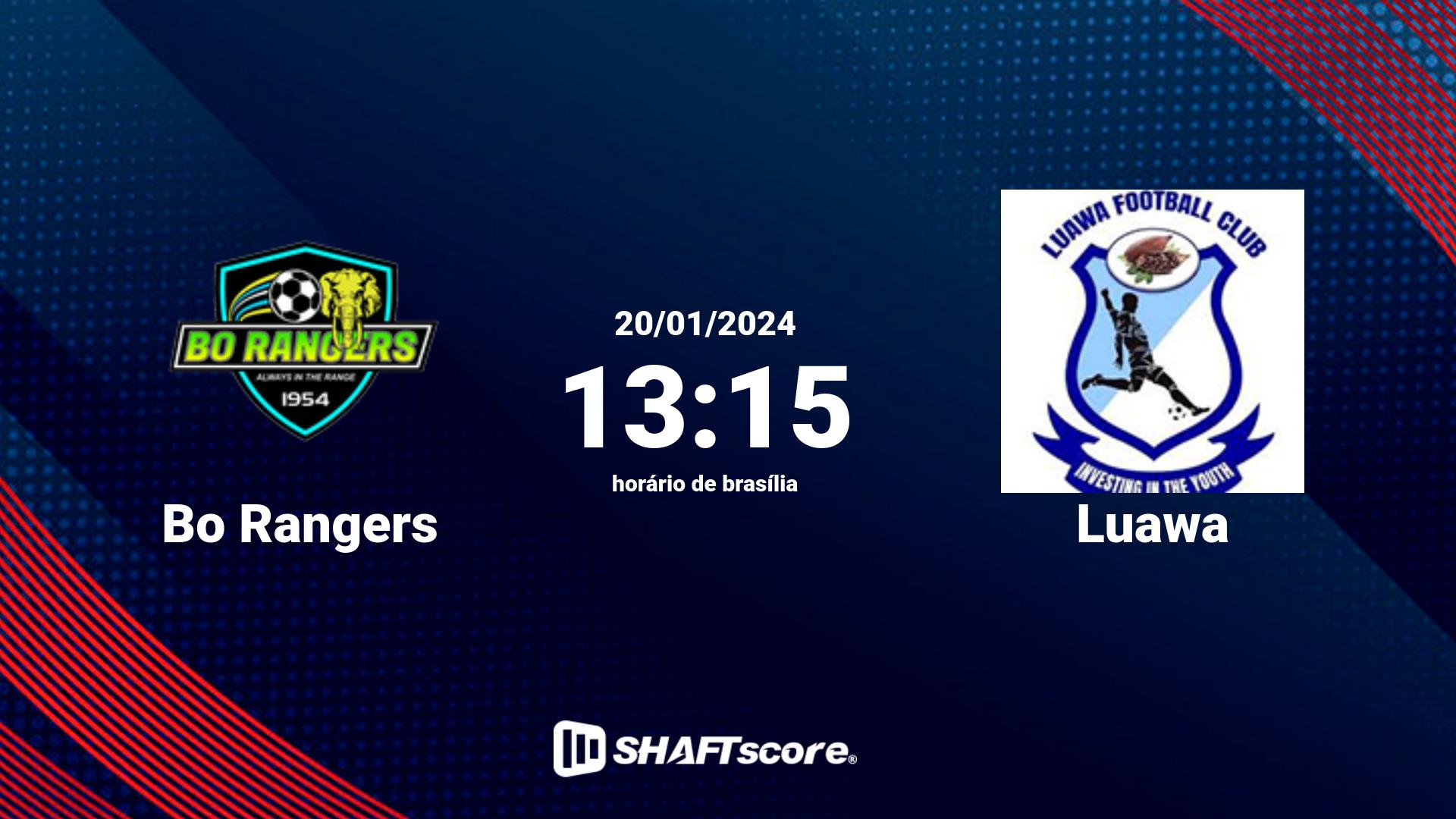 Estatísticas do jogo Bo Rangers vs Luawa 20.01 13:15