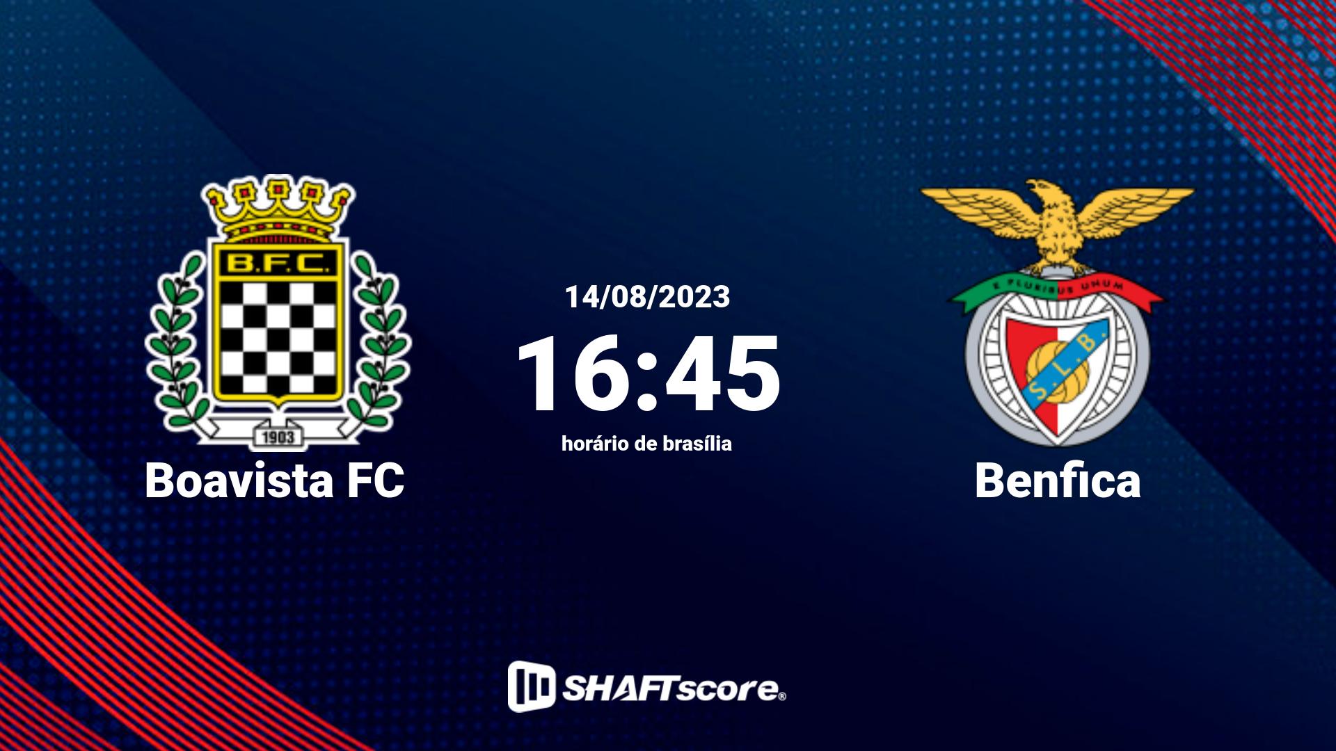 Estatísticas do jogo Boavista FC vs Benfica 14.08 16:45