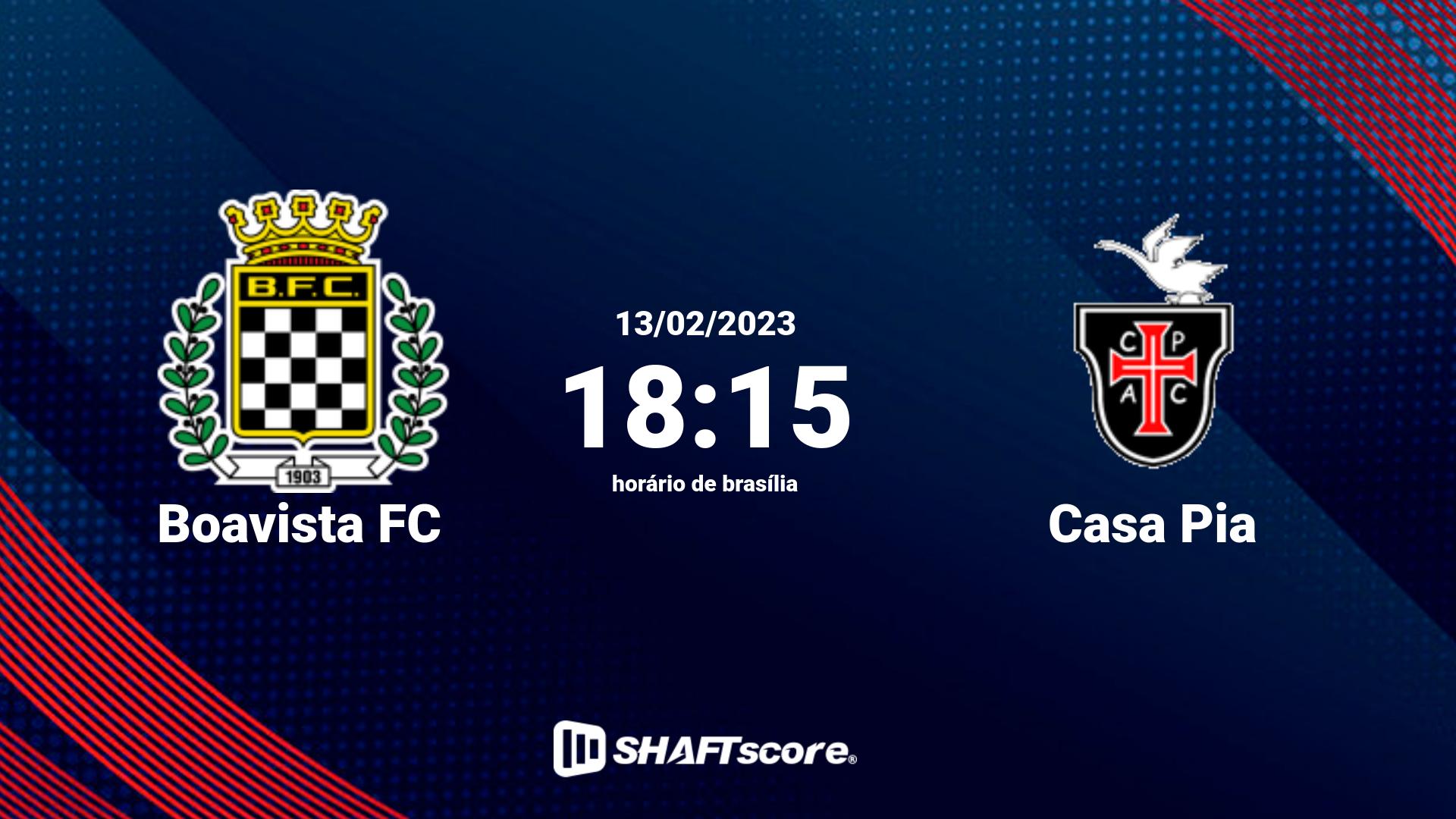 Estatísticas do jogo Boavista FC vs Casa Pia 13.02 18:15