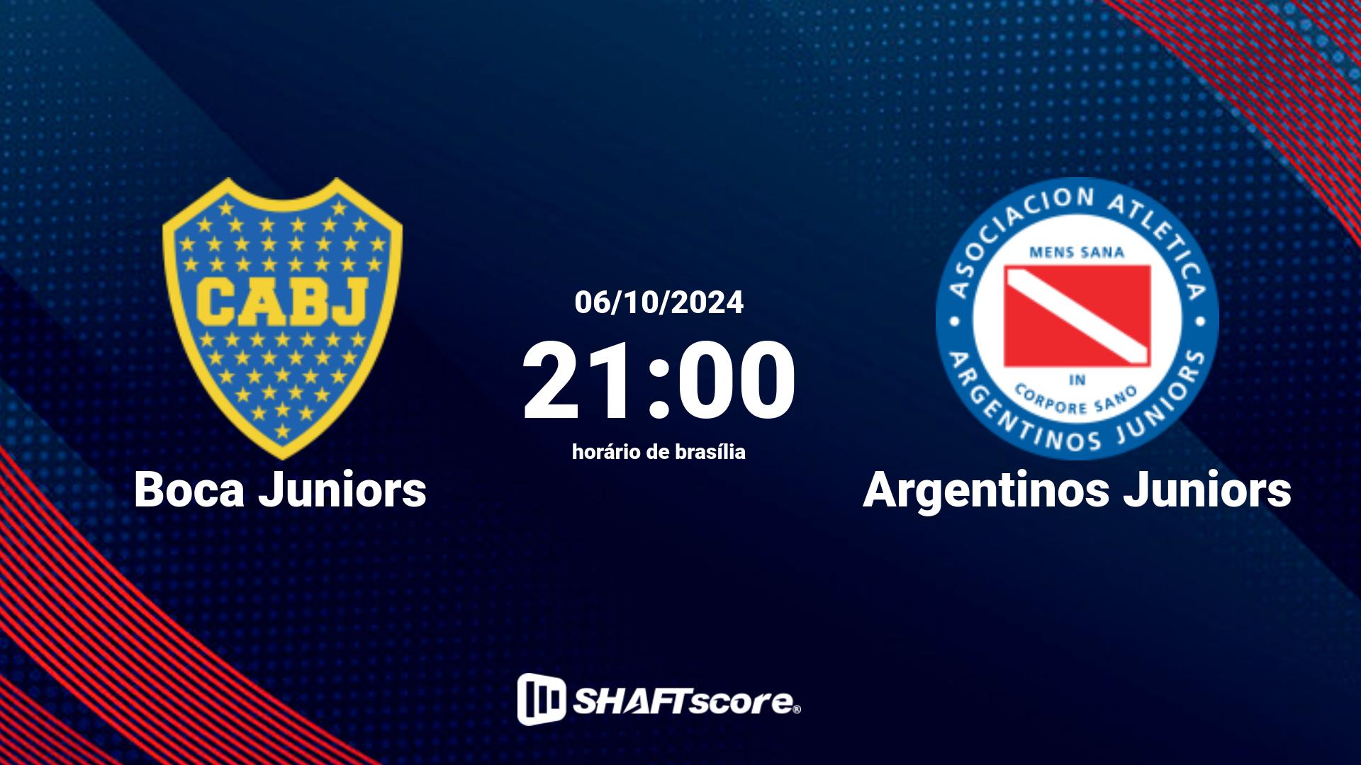 Estatísticas do jogo Boca Juniors vs Argentinos Juniors 06.10 21:00