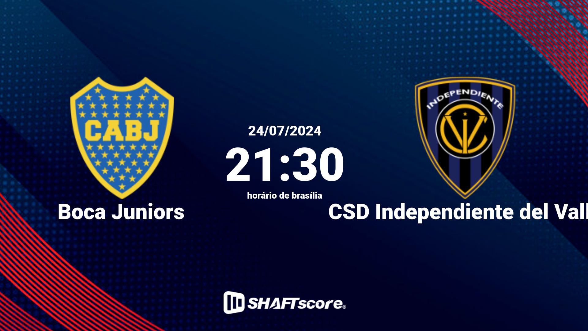 Estatísticas do jogo Boca Juniors vs CSD Independiente del Valle 24.07 21:30