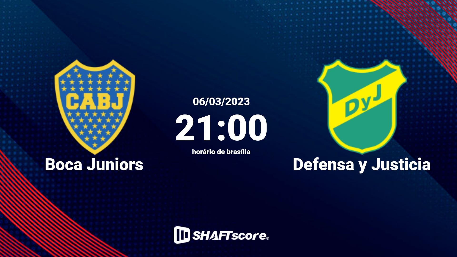 Estatísticas do jogo Boca Juniors vs Defensa y Justicia 06.03 21:00