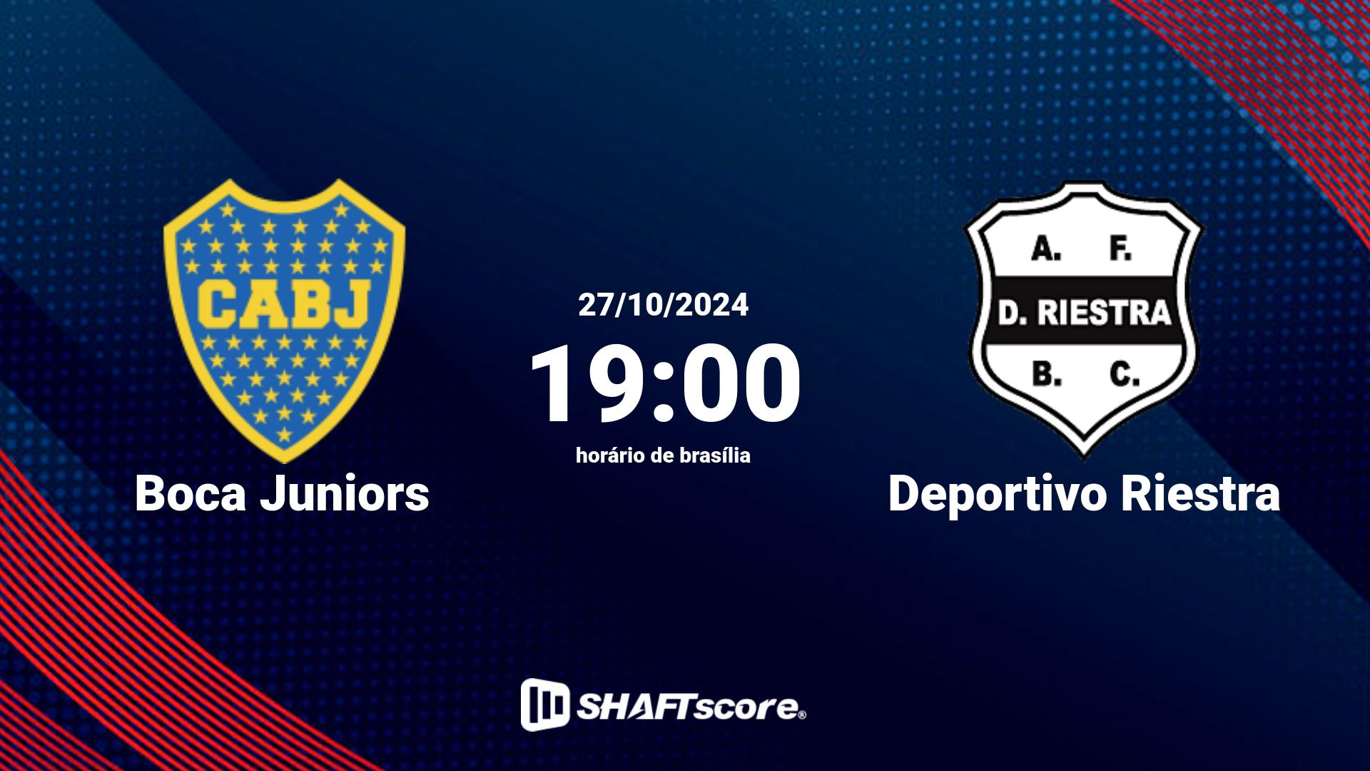 Estatísticas do jogo Boca Juniors vs Deportivo Riestra 27.10 19:00