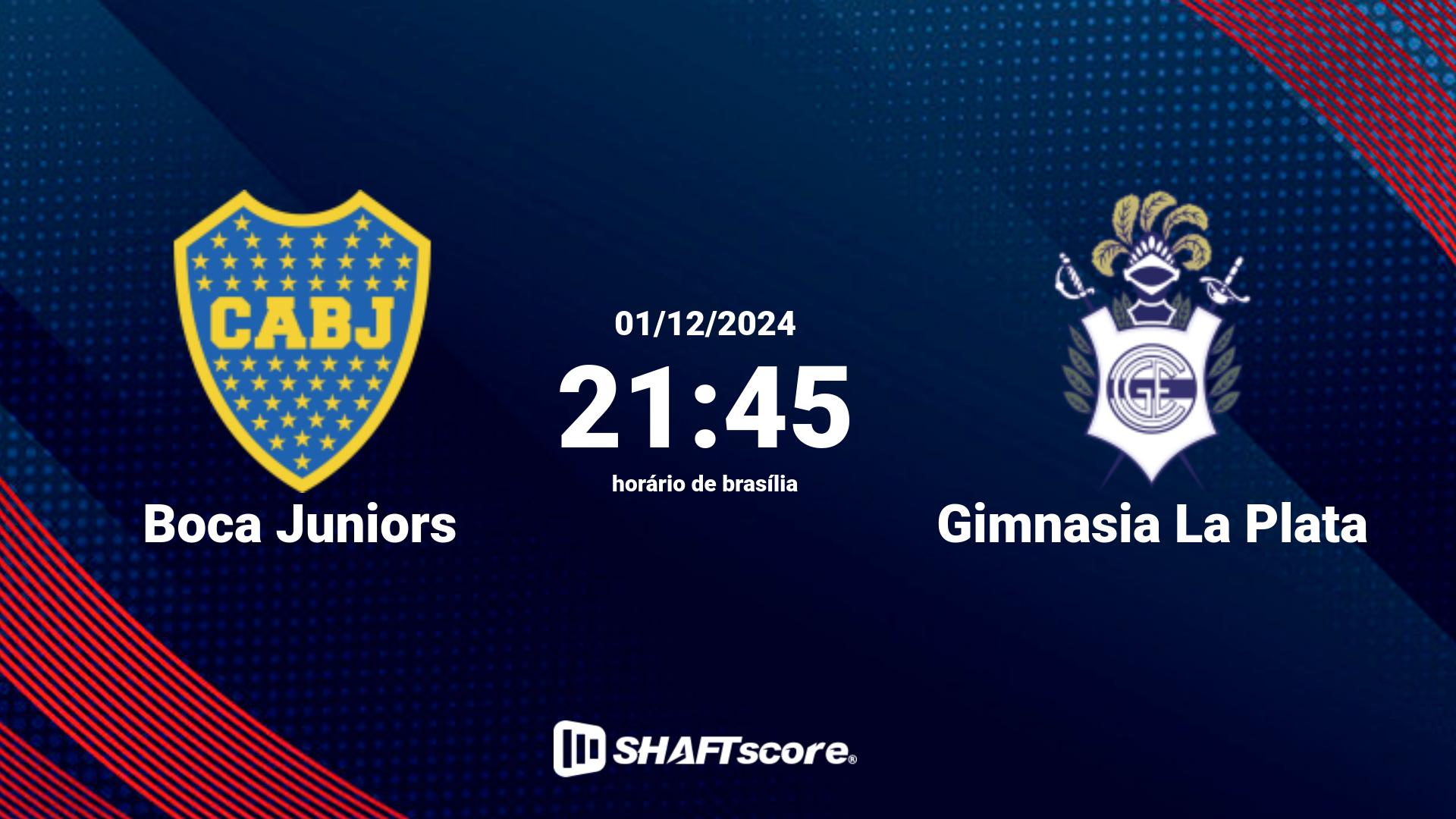 Estatísticas do jogo Boca Juniors vs Gimnasia La Plata 01.12 21:45