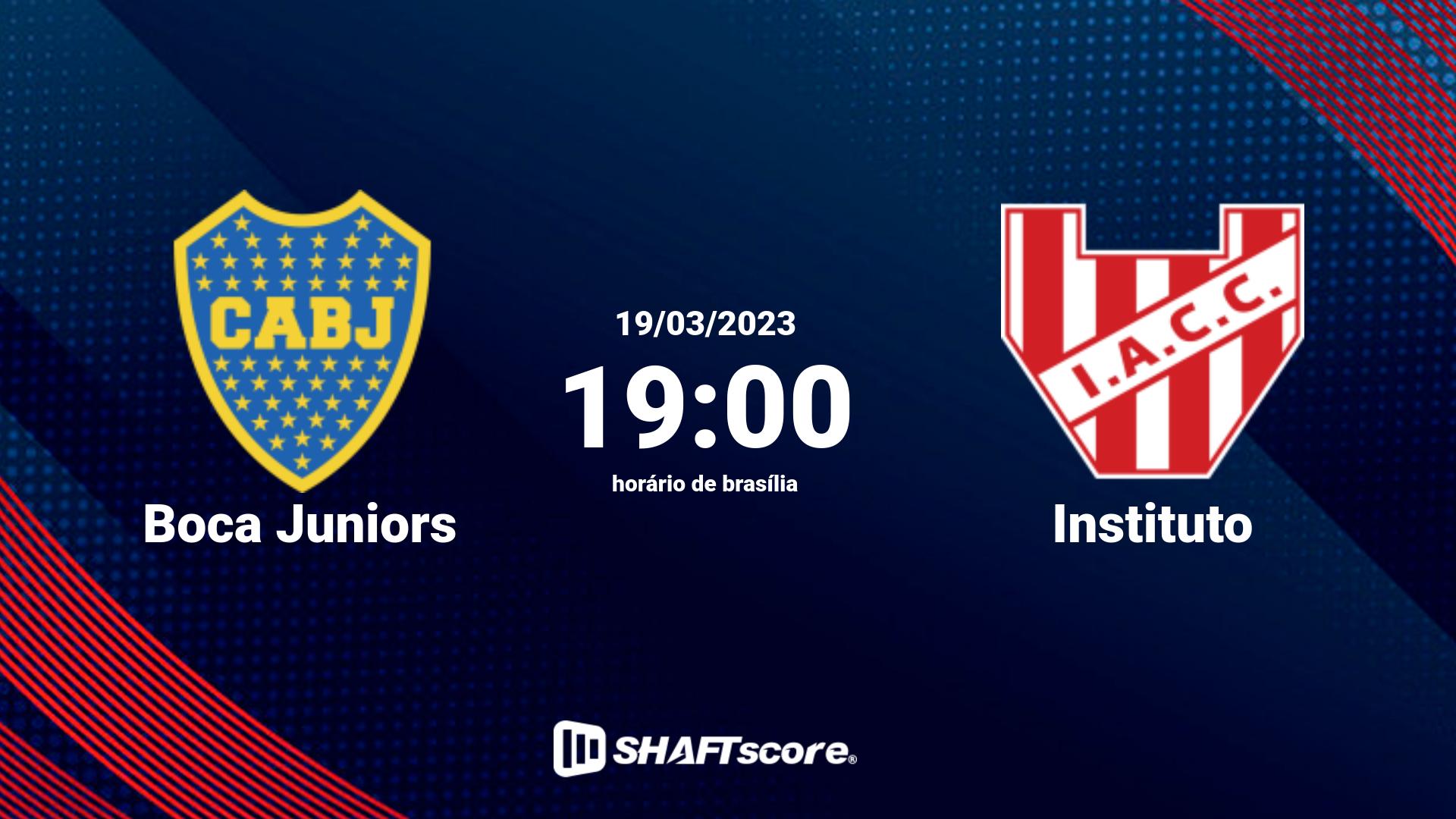 Estatísticas do jogo Boca Juniors vs Instituto 19.03 19:00