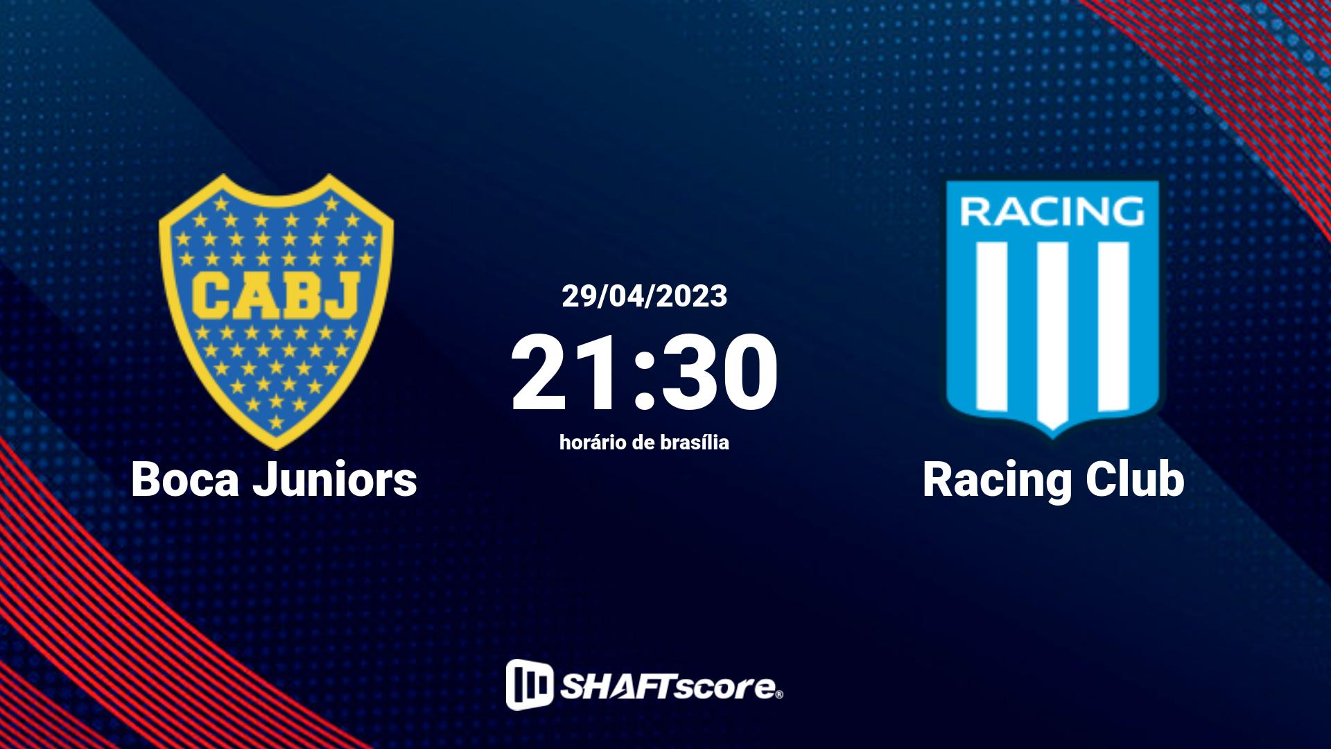 Estatísticas do jogo Boca Juniors vs Racing Club 29.04 21:30