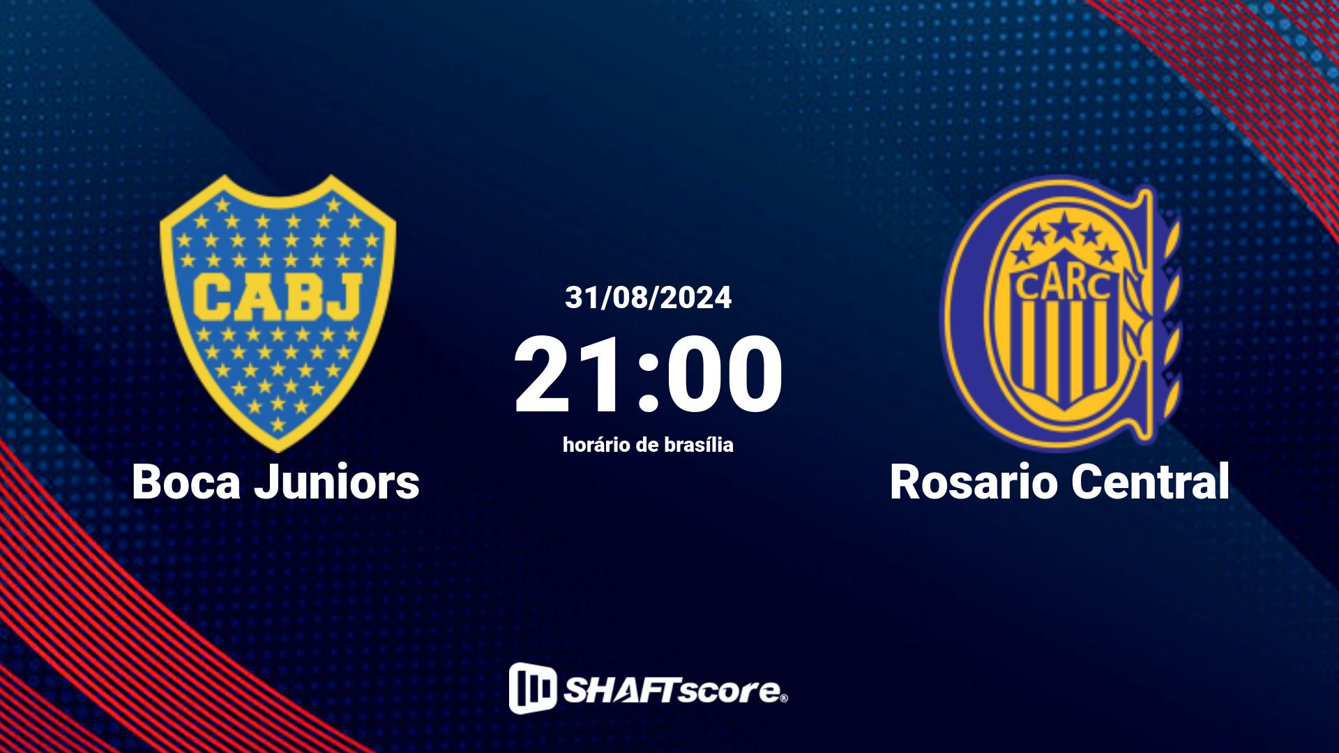 Estatísticas do jogo Boca Juniors vs Rosario Central 31.08 21:00