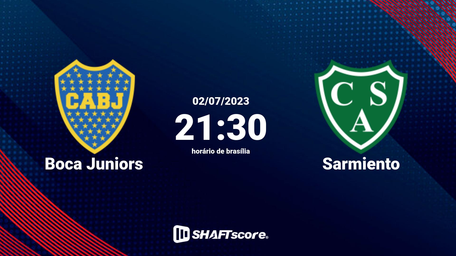 Estatísticas do jogo Boca Juniors vs Sarmiento 02.07 21:30