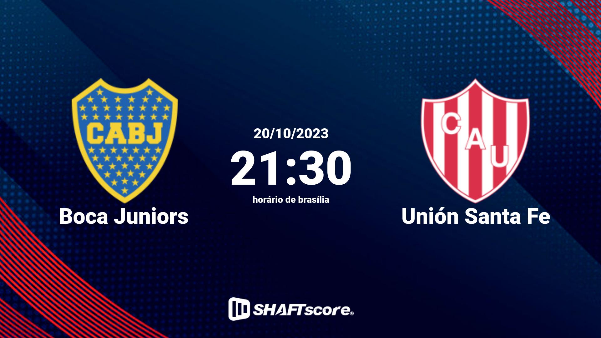 Estatísticas do jogo Boca Juniors vs Unión Santa Fe 20.10 21:30