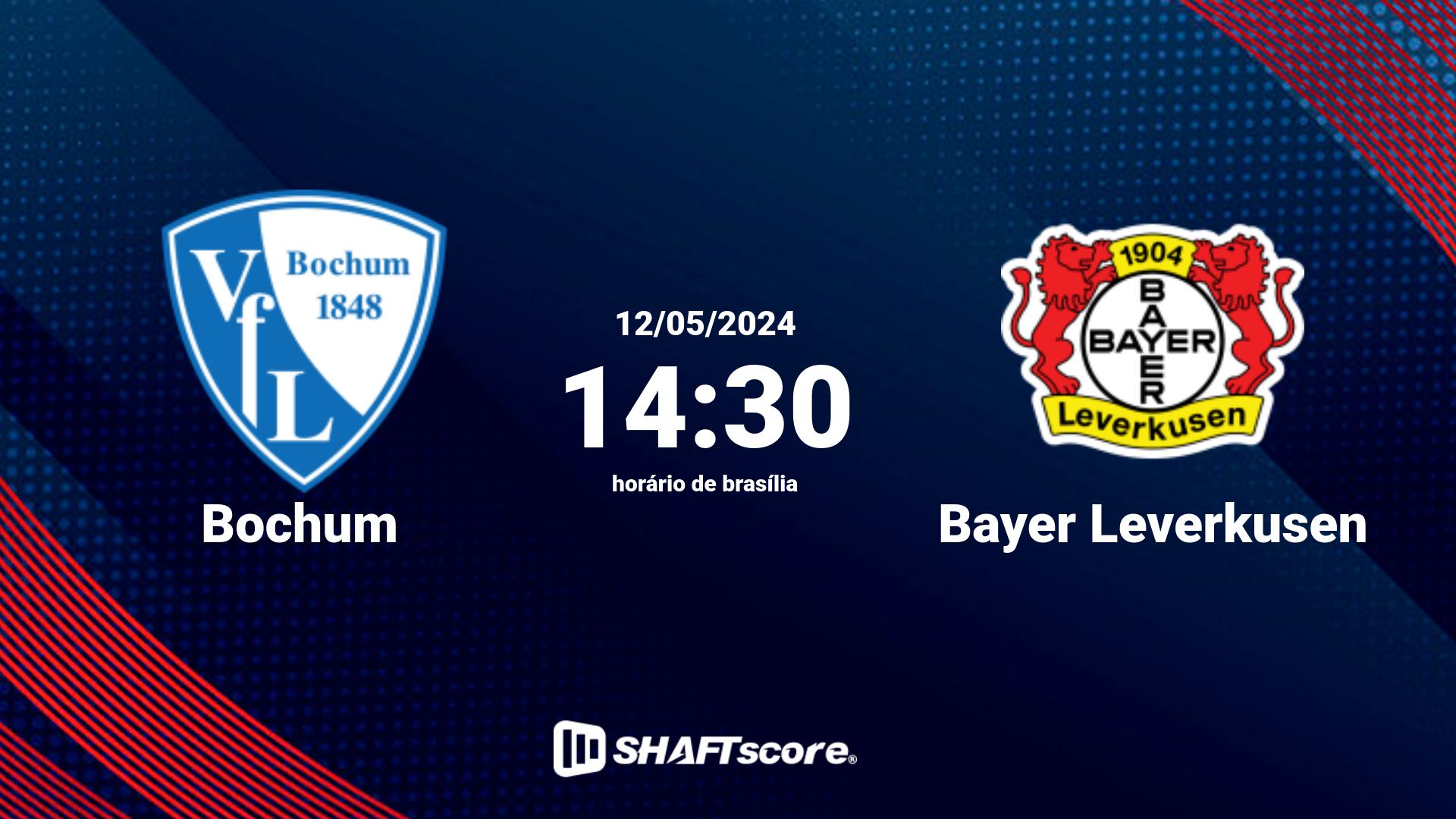 Estatísticas do jogo Bochum vs Bayer Leverkusen 12.05 14:30