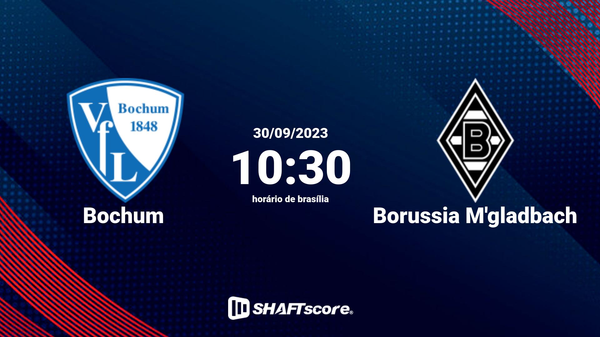 Estatísticas do jogo Bochum vs Borussia M'gladbach 30.09 10:30