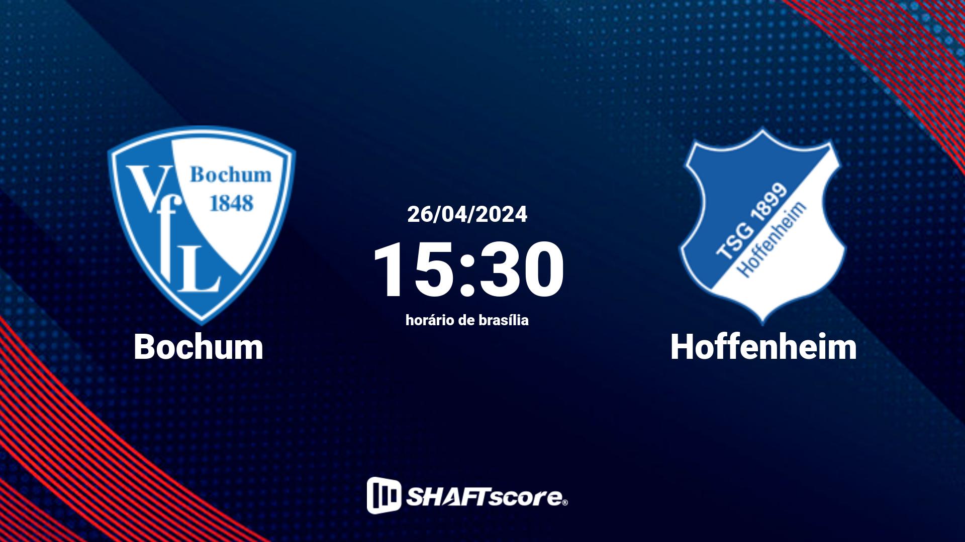 Estatísticas do jogo Bochum vs Hoffenheim 26.04 15:30