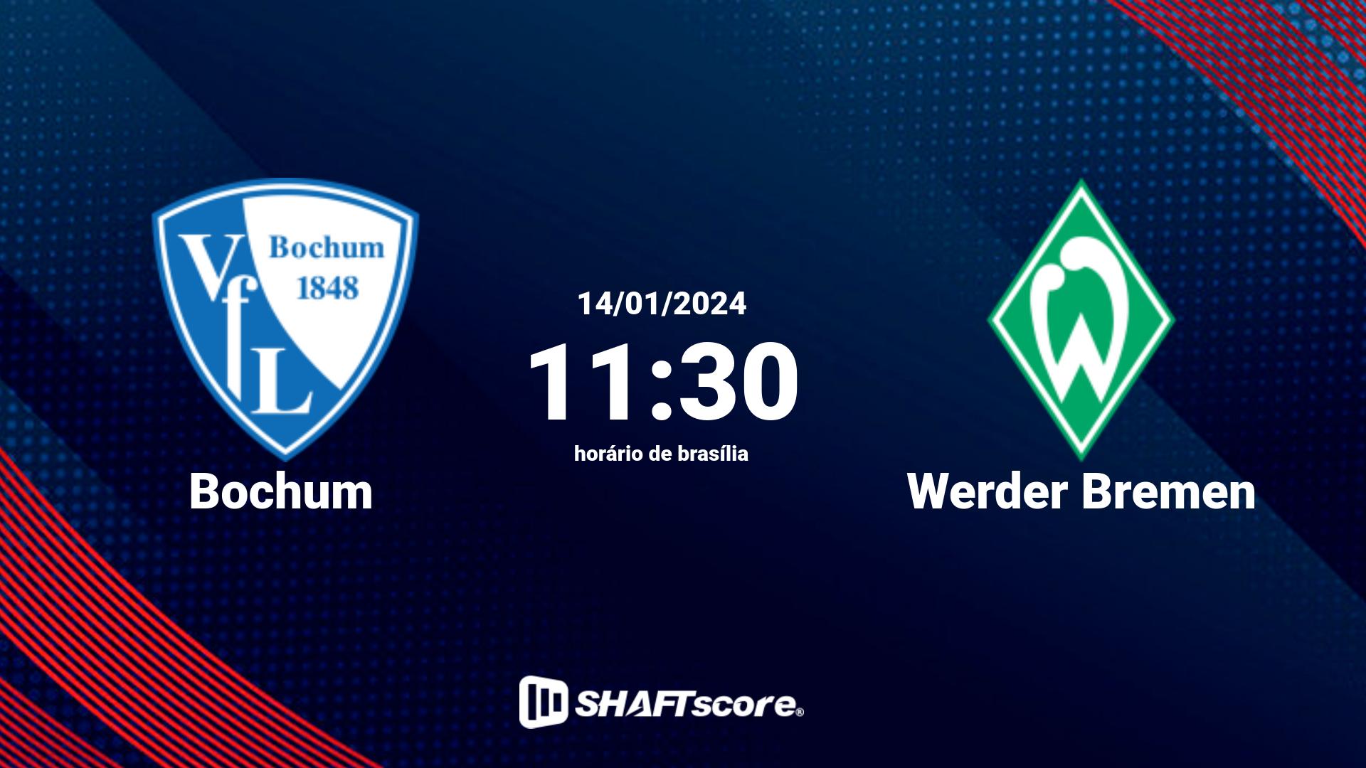 Estatísticas do jogo Bochum vs Werder Bremen 14.01 11:30