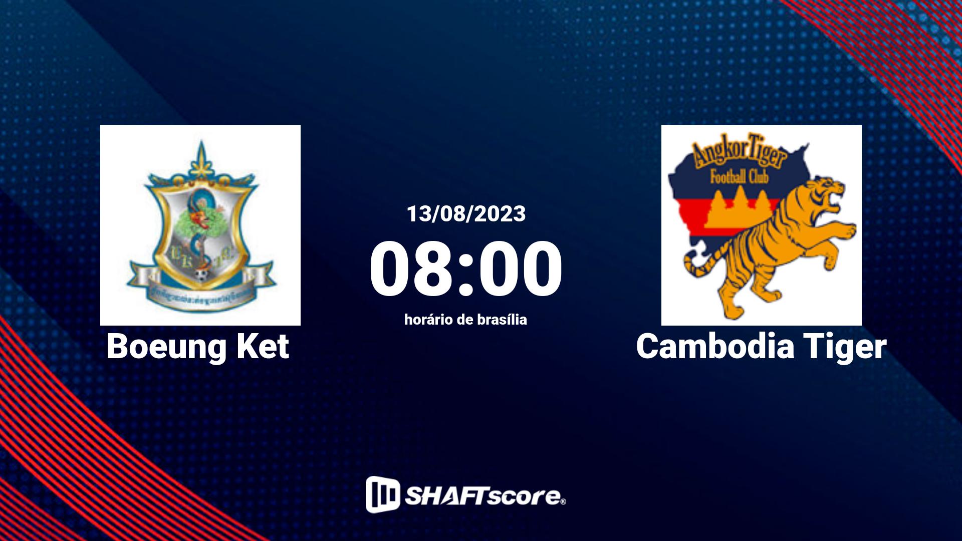 Estatísticas do jogo Boeung Ket vs Cambodia Tiger 13.08 08:00