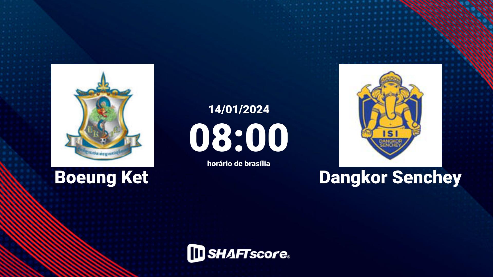 Estatísticas do jogo Boeung Ket vs Dangkor Senchey 14.01 08:00